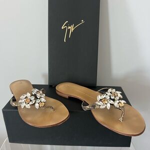 Giuseppe Zanotti Gold Embellished Sandals
